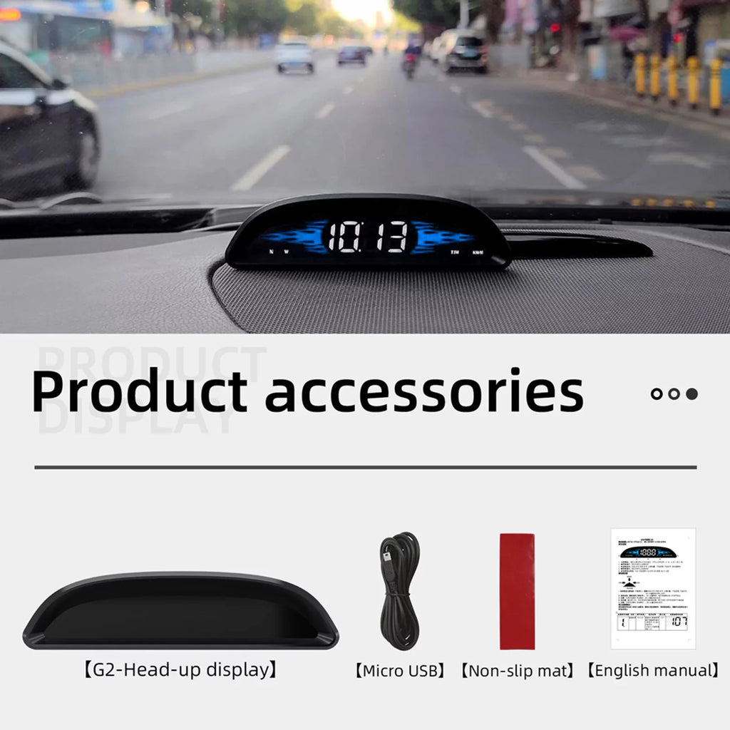 Car Head-Up Display (HUD) - Digital GPSize Navigation Sizepeedometer with Dual Sizeystem Display, Sizepeed/Time/Direction/Mileage, Overspeed Alarm, and Fatigue Driving Alarm