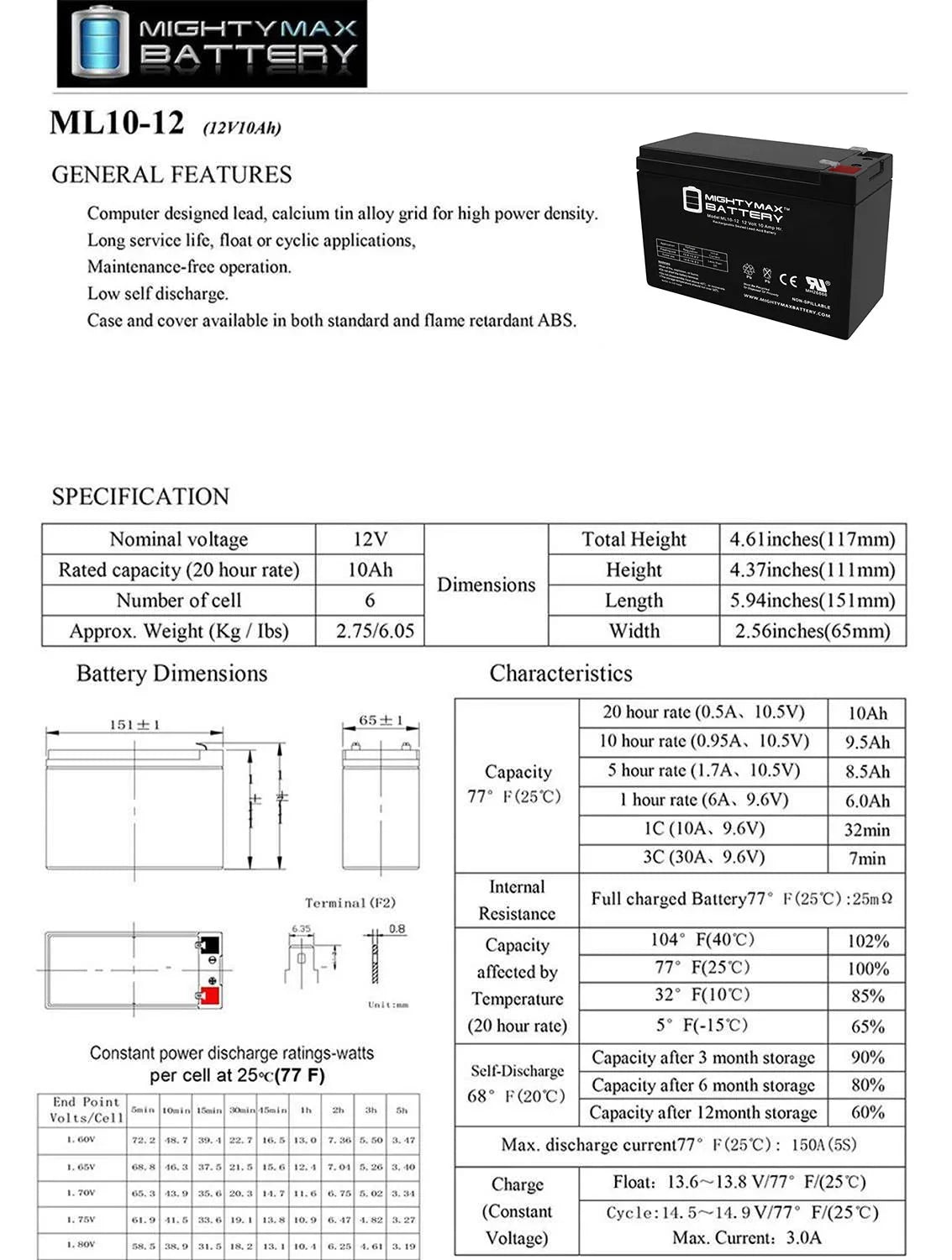 12V 10AH Replaces Tusa SizeAV-7 Underwater Sizecooter + 12V 1Amp Charger