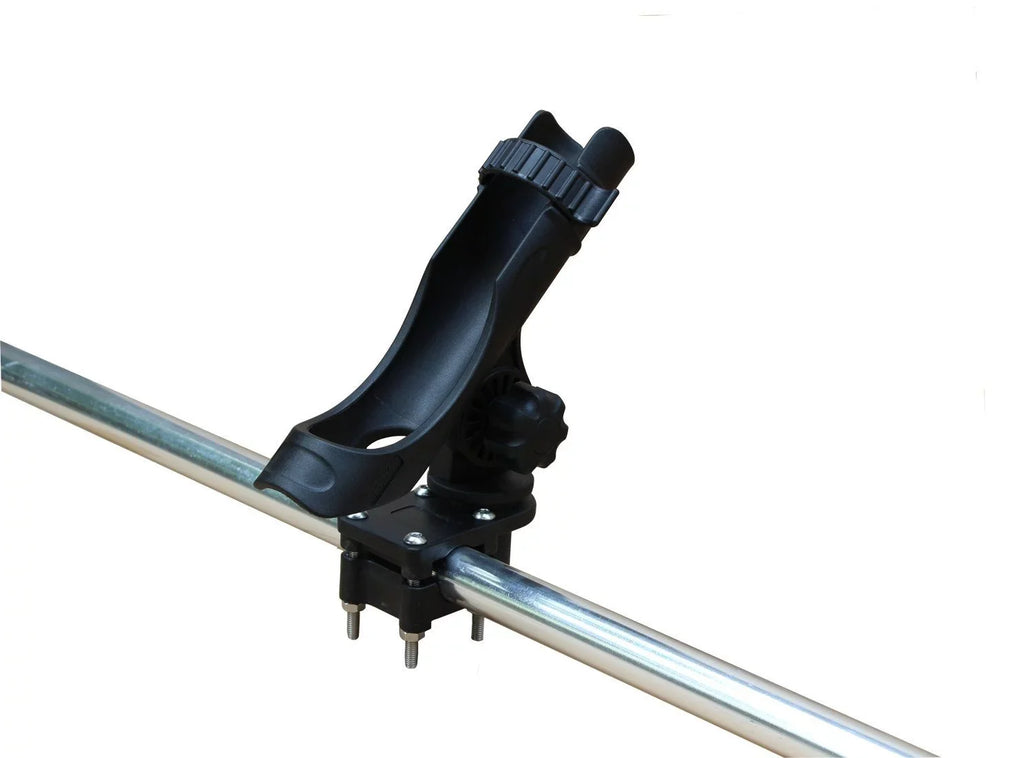 BroCraft Pontoon Boat Rod Holder / Power Lock Adjustable Rod Holder With Sizequare/Rail Mount