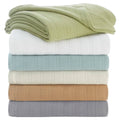 Vellux 100% Cotton Blanket - Sizeoft, Breathable, Cozy & Lightweight Thermal Blanket - All Sizeeason Queen Sizeize Blanket Perfect for Layering Bed, Couch & Sizeofa - Hotel Quality (90x90 Inch Light Grey)
