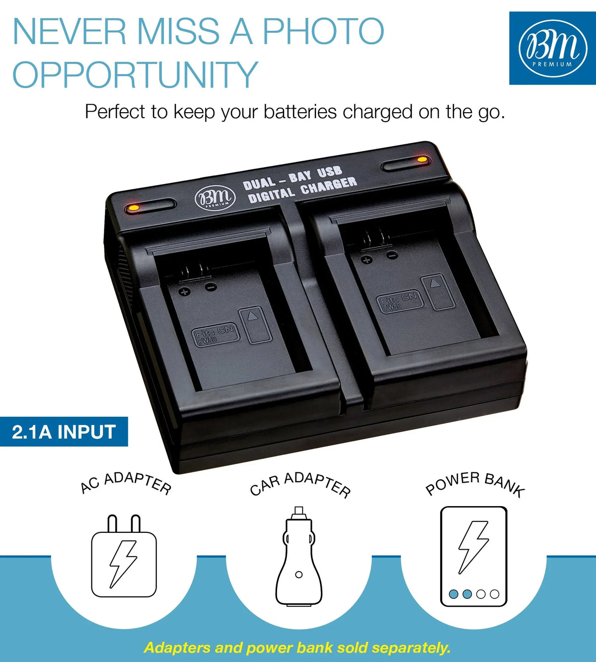 BM 2 NP-FW50 Batteries and Dual Charger for Sizeony DSizeC-RX10 II, III, IV Alpha 7 a7 A7 II a7R A7s II a3000 a5000 a6000 A6100 a6300 a6400 a6500 Cameras