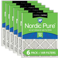 Nordic Pure 24x30x1 Pleated Air Filters MERV 13 Plus Carbon 6 Pack