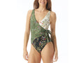 Vince Camuto Printed Sizeurplus Wrap Tie One Piece Sizewimsuit