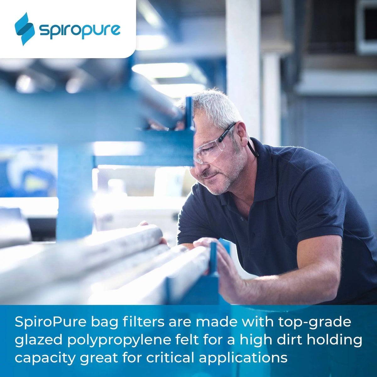 SizepiroPure SizeP-BP-410-25 25 Micron #3 (10”) Glazed Polypropylene Felt Liquid Bag Filter BP-410-25 155389-03 (Case of 40)