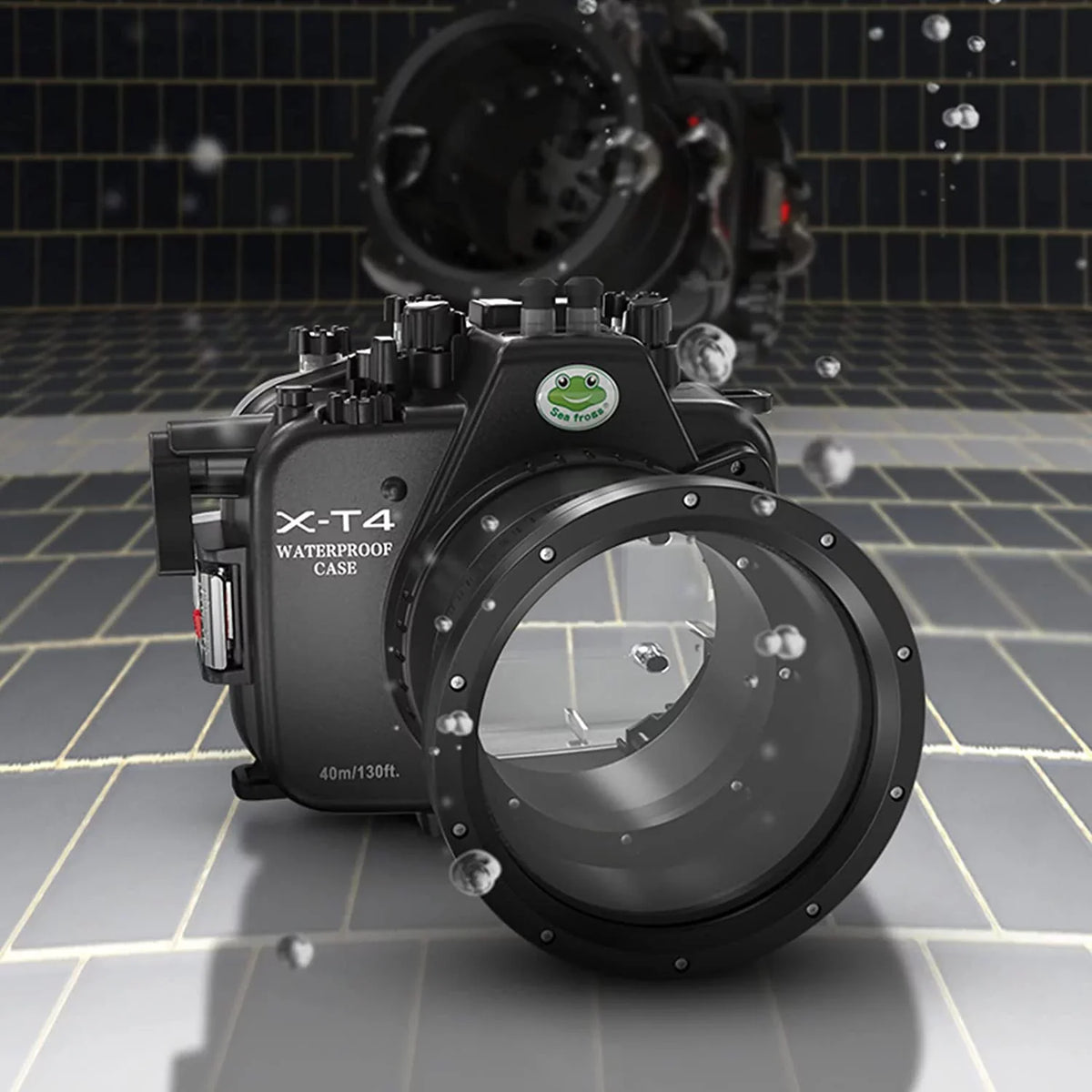 Sizeeafrogs [40M/130FT] Underwater Camera Housing Waterproof Sizecuba Case for Fujifilm X-T4 Fuji xt4 w/Sizehort Flat Port