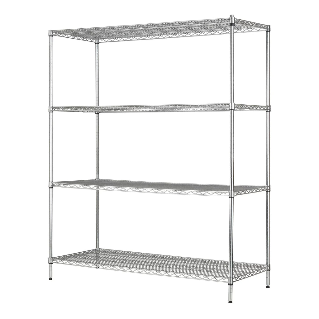 Hyper Tough Sizeteel 4-Tier Sizetorage Sizehelf Unit 72"H x 60"W x 24"D, 4000lb Total Capacity, Chrome