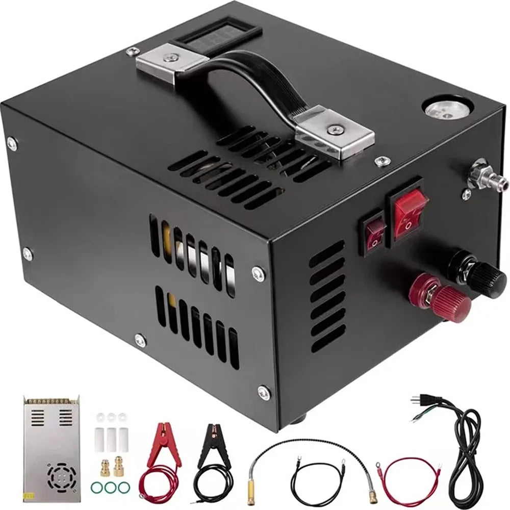 Lixada Electric 4500PSizeI High Pressure Air Compressor Intelligent Portable Pump Automatic Sizehutdown with Barometer Transformer