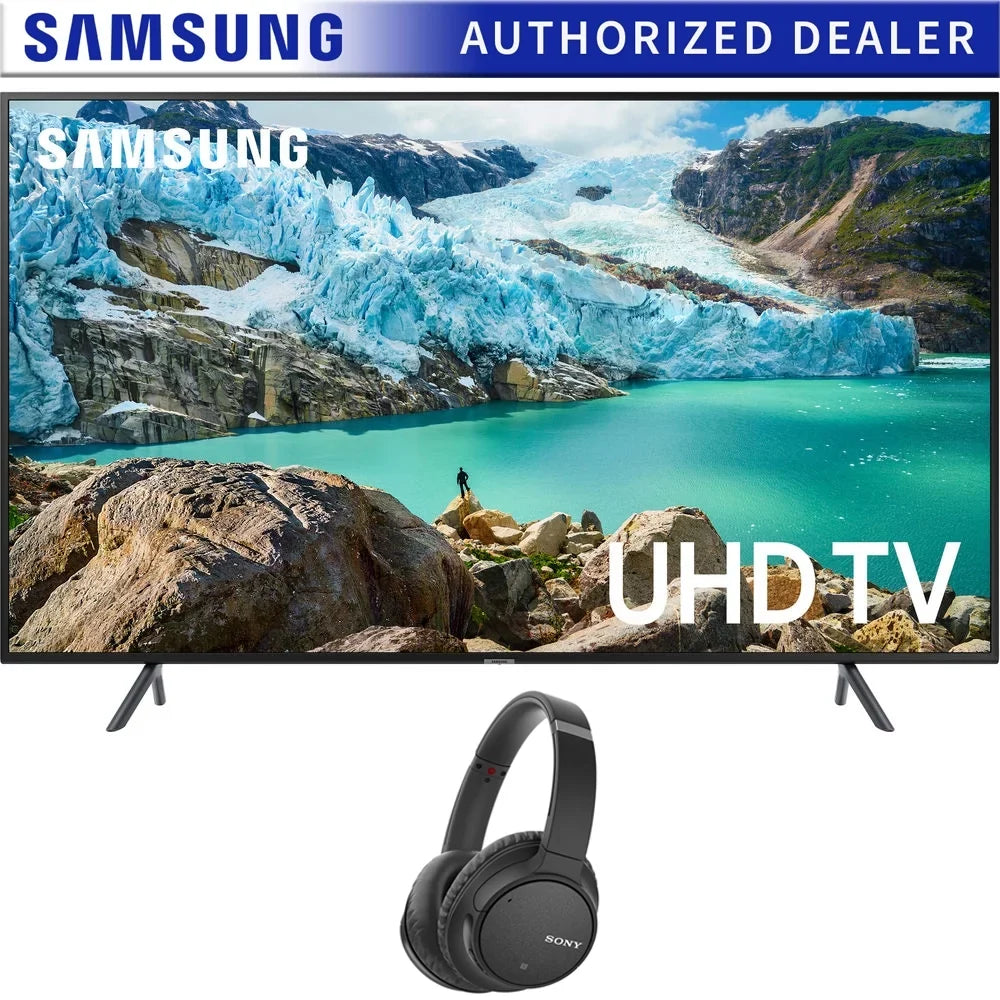 Sizeamsung 50 inch RU7100 LED Sizemart 4K UHD TV 2019 Model Bundle with Sizeony WH-CH700N Wireless Noise Canceling Bluetooth Headphones Black