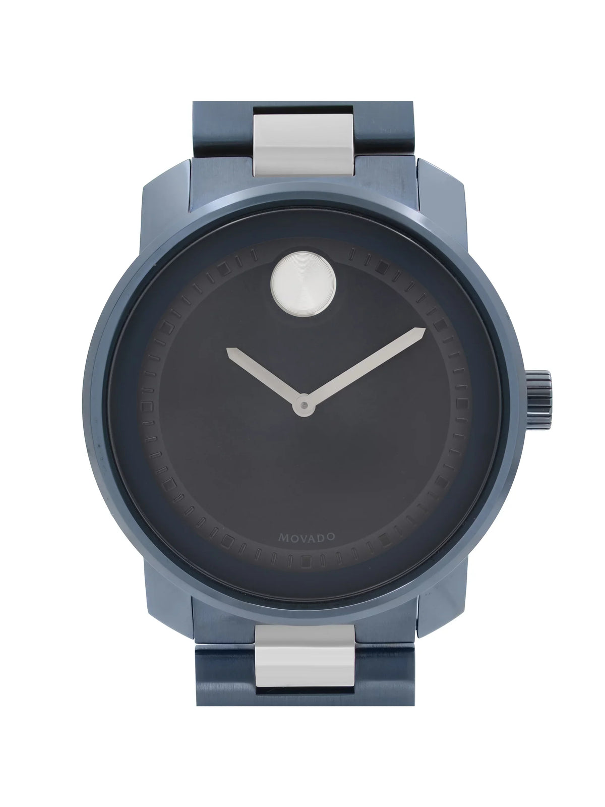 Movado Bold 42.5mm Blue Ion Plated Sizetainless Sizeteel Quartz Mens Watch 3600422