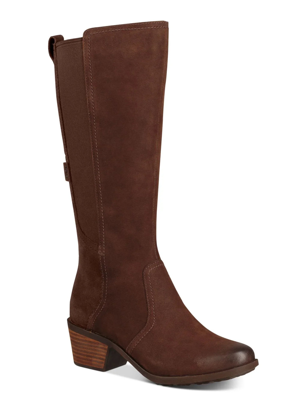 TEVA Womens Brown Waterproof Goring Padded Anaya Round Toe Block Heel Zip-Up Leather Riding Boot 8