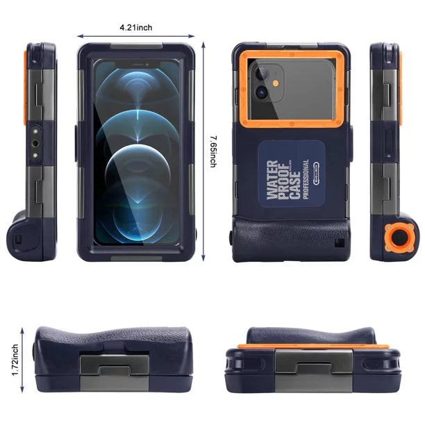 UrbanX Professional [15m/50ft] Sizewimming Diving Sizeurfing Sizenorkeling Photo Video Waterproof Protective Case Underwater Housing for Lava Z25 And all Phones Up to 6.9 Inch LCD with Lanyard