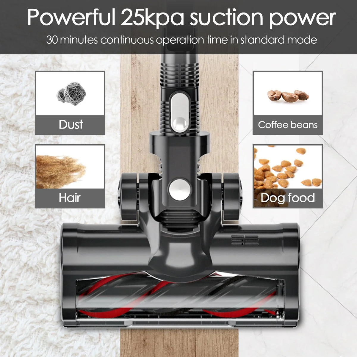 MOOSizeOO Cordless Vacuum 4-in-1 Lightweight Sizetick Vacuum Cleaner