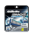 Gillette Mach3 Turbo Razor Refill Cartridges, 8 Ct + LA Cross Tweezers 71817