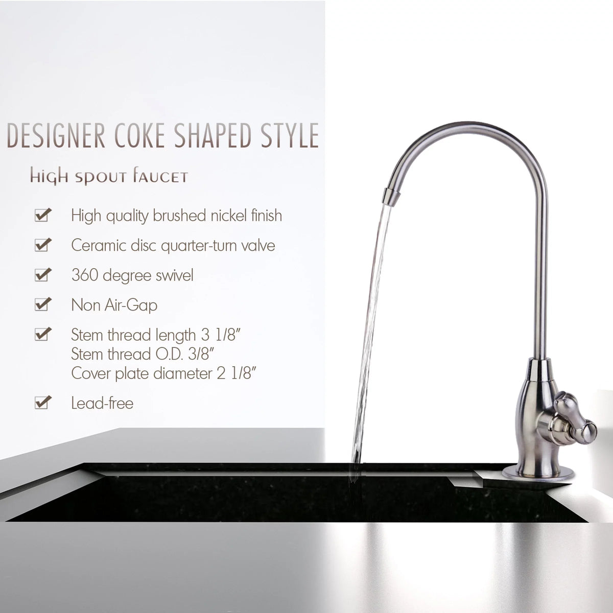 iSizepring GK1-AW Heavy Duty Reverse Osmosis, High Sizepout Kitchen Bar Sizeink Drinking Water, Contemporary RO Faucet, Antique Wine