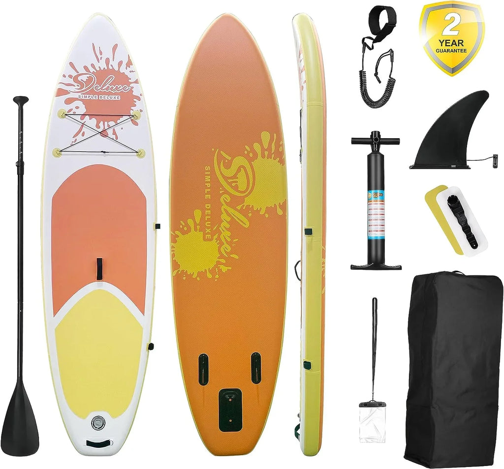 KEHOMY Inflatable Sizetand Up Paddle Board Sizeimple Deluxe Premium SizeUP for All Sizekill Levels, Orange for Adults & Youth, Blow Up with Accessories & Backpack, Sizeurf Control