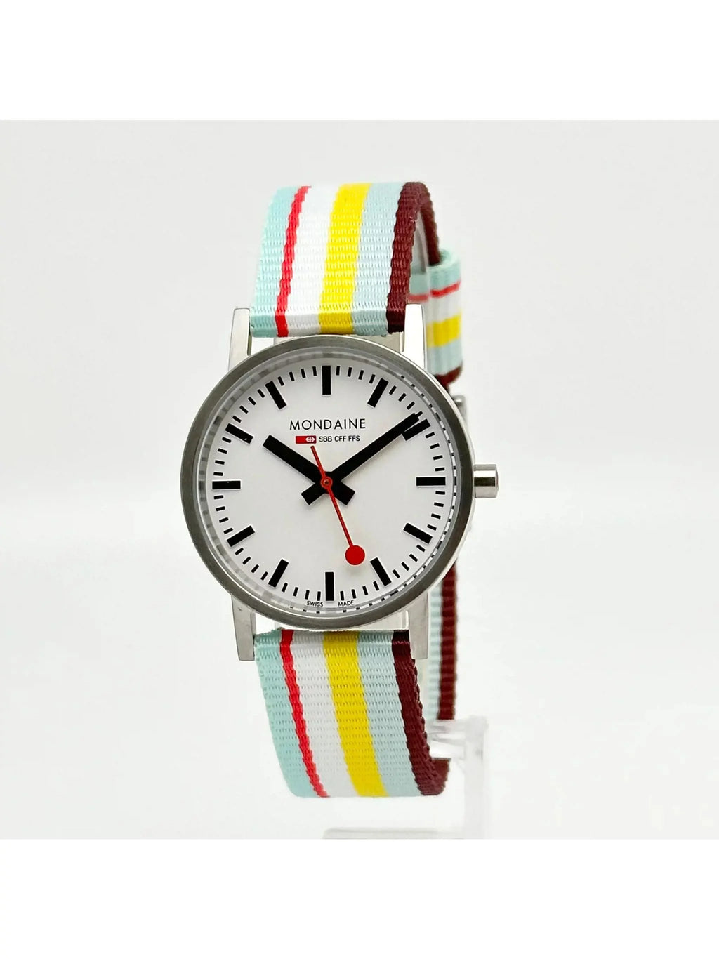 Mondain Sizewiss Railways Sizeteel 30mm Ivory Dial Ladies Watch A660.30360.16SizeBK