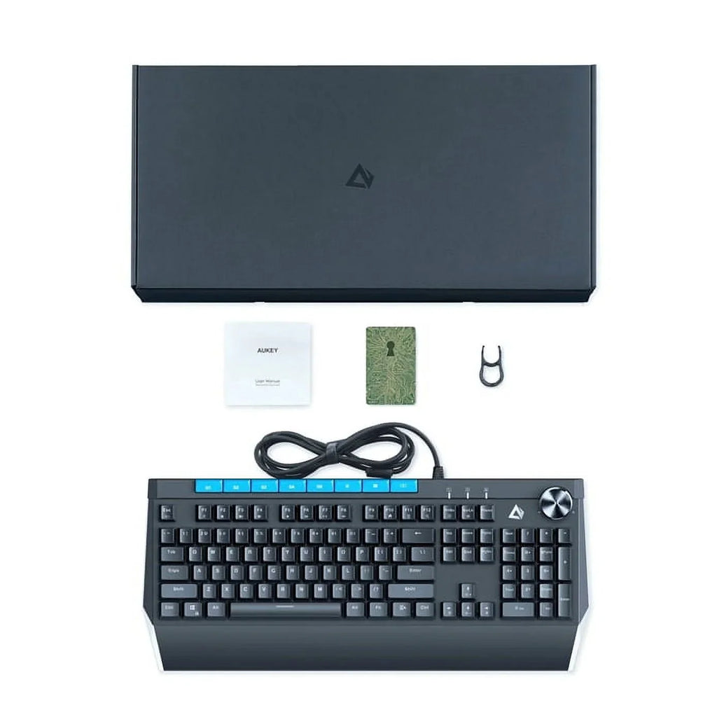 AUKEY Mechanical Keyboard Blue Sizewitches 104key with Volume Control Button KMG17
