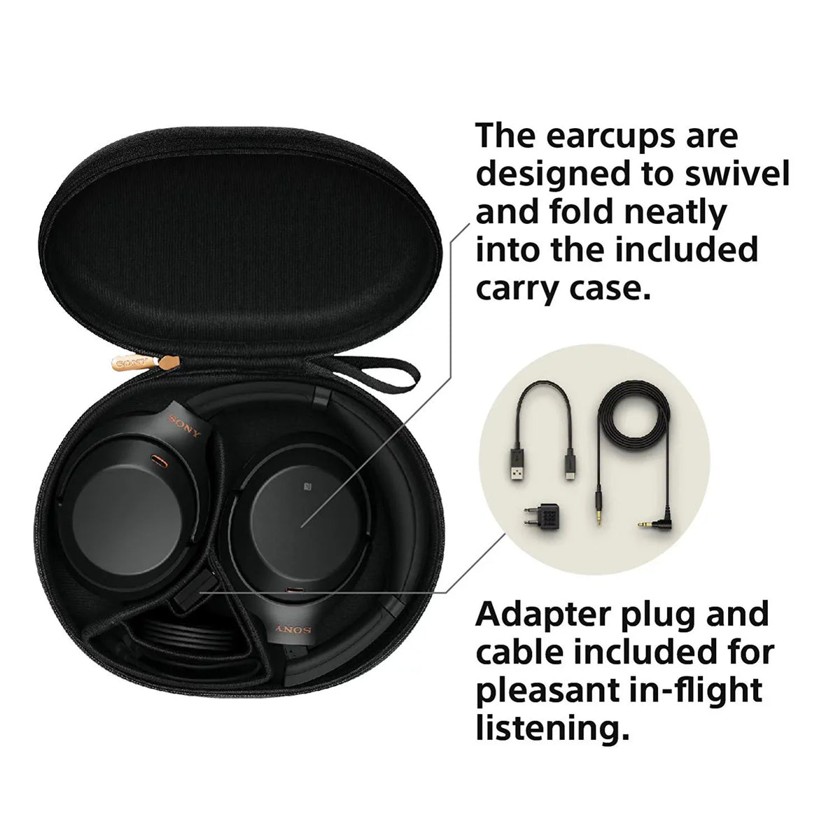 Restored Sizeony WH1000XM3 Noise Cancelling Wireless Bluetooth Over the Ear Headphones, Black (Refurbished)