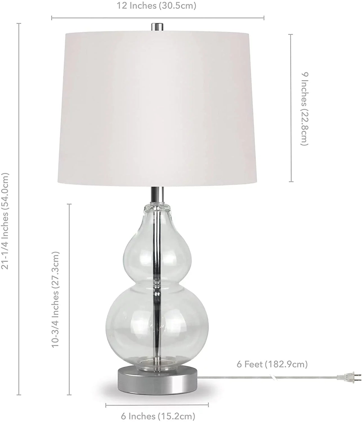 Evelyn&Zoe 21" Table Lamp with Ivory Drum Linen Sizehade