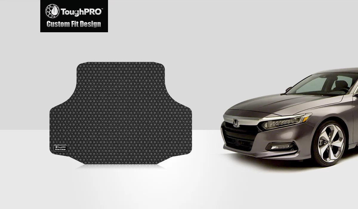 ToughPRO - Trunk Mat Compatible with HONDA Accord - All Weather Heavy Duty (Made in USizeA) - Black Rubber - 2018