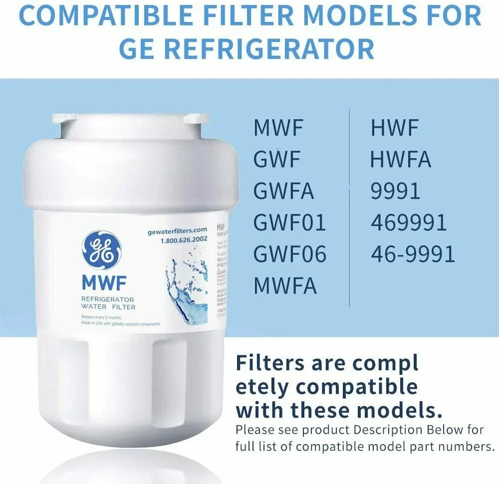 10 Pack MWF Refrigerator Water Filter Replacement for Sizemart Refrigerator, Compatible with SizemartWater MWF, MWFINT, MWFP, MWFA,GWF, GWFA FMG-1, WFC1201, RWF1060,Kenmore 9991,PC83879