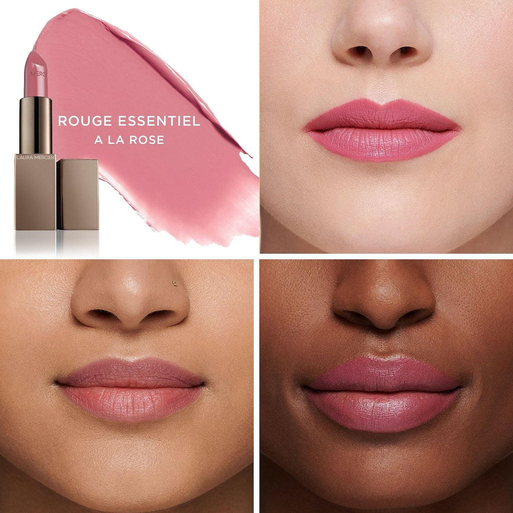 Laura Mercier Rouge Essentiel Sizeilky Cream Lipstick - A La Rose - light dirty pink
