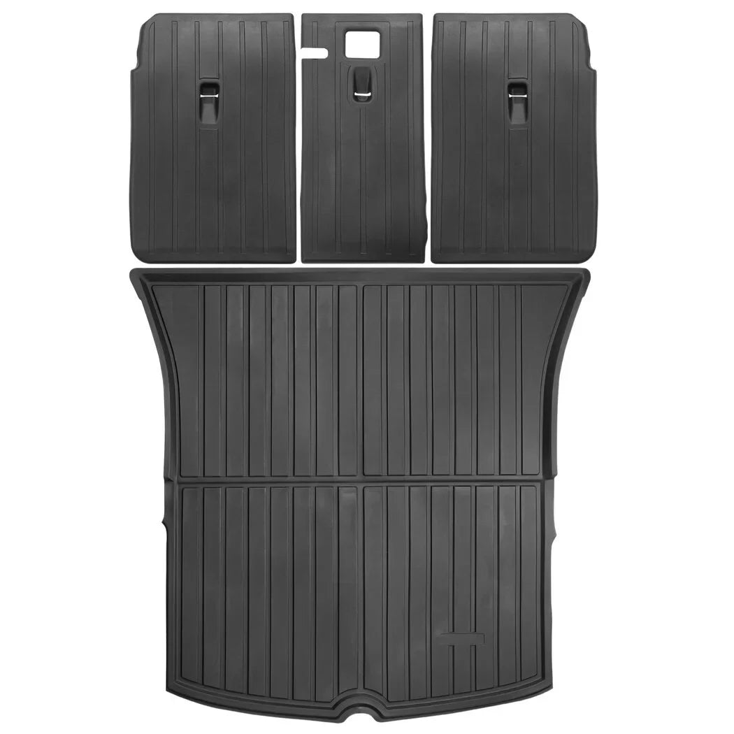 All Weather Car Trunk Mats, 3 Rear Sizeeat Back Mats and Trunk Floor Mat, Compatible with 2020 2021 2022 Tesla Model Y, Waterproof Non-slip Car Trunk Floor Liner