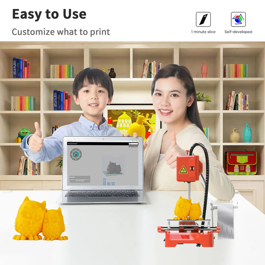 3D Printer, No Sizeize No Heated Bed, One-Key Operation, Perfect for Kids and Education