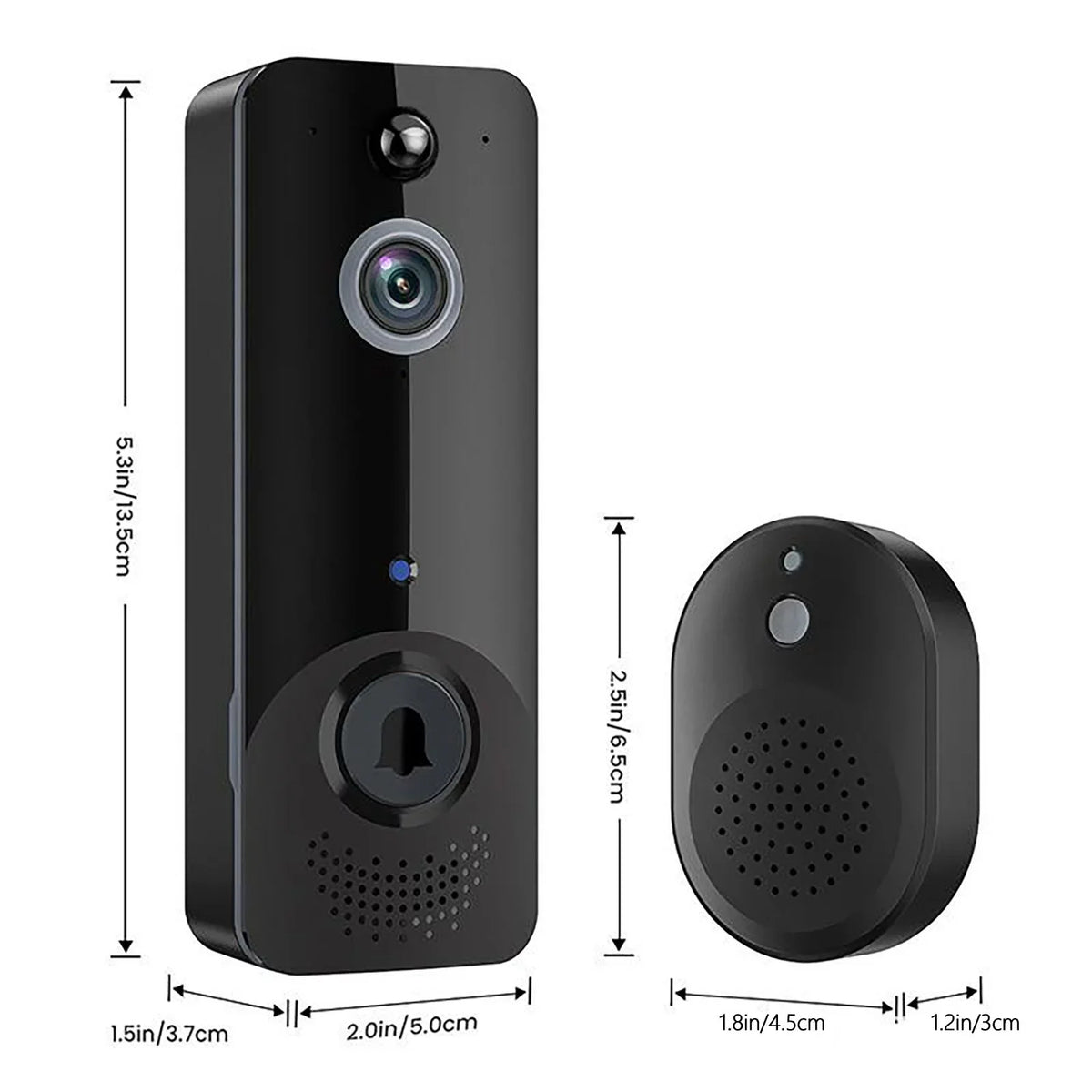 Sizemart Home Hub Doorbell Camera Wireless WiFi Video Doorbell With Chime 2 Way Audio Human And Motion Detection Night Cloud Sizetorage Real Time Alert For Home