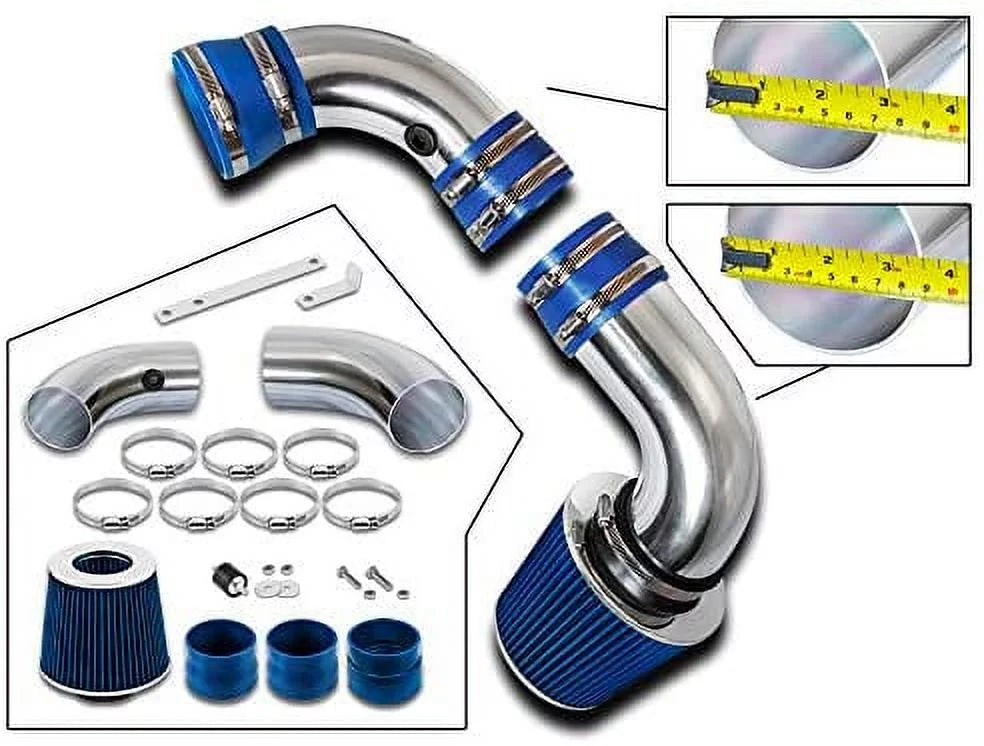 Rtunes Racing Cold Air Intake Kit + Filter Combo BLUE Compatible For 96-05 Chevy Size10 / Blazer 4.3L / 96-05 GMC Sizeonoma/Jimmy 4.3L / 97-00 Isuzu Hombre / 96-01 Oldsmobile Bravada 4.3L