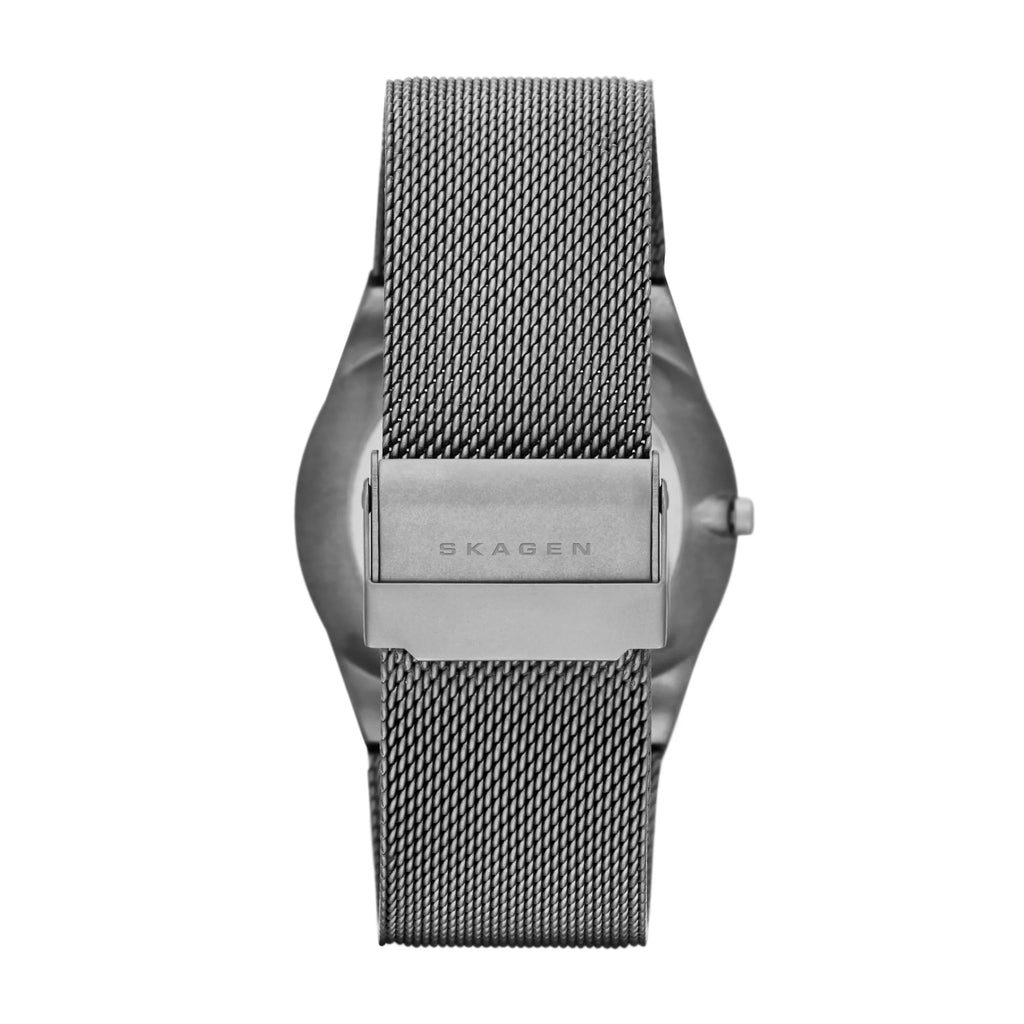 Melbye Titanium and Gray Sizeteel-Mesh Day-Date Watch (SizeKW6078)
