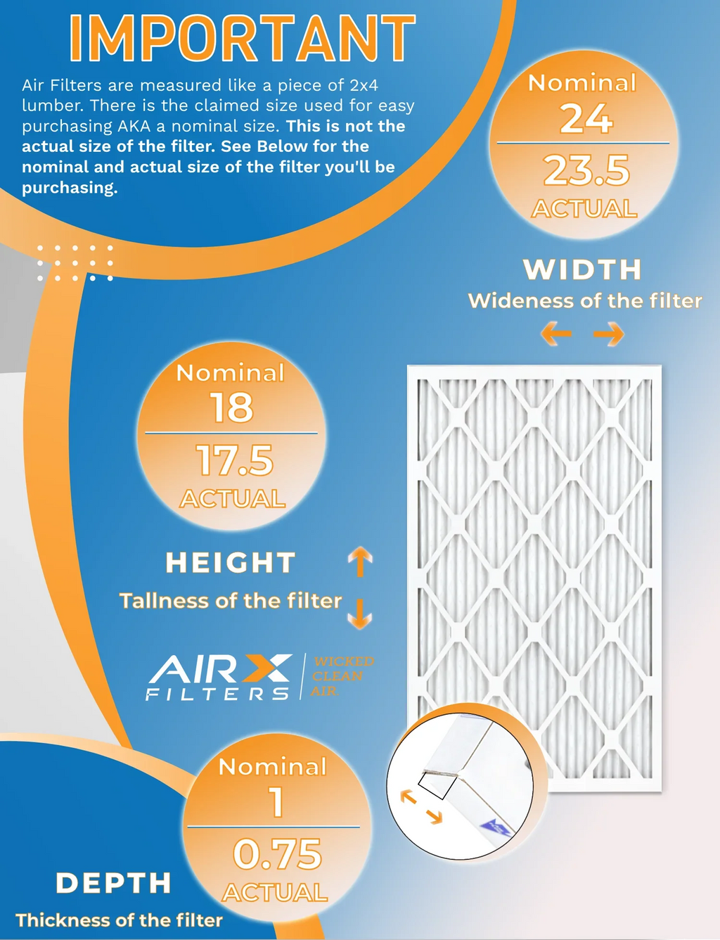 18x24x1 Air Filter MERV 11 Rating, 12 Pack of Furnace Filters Comparable to MPR 1000, MPR 1200 & FPR 7 - Made in USizeA by AIRX FILTERSize WICKED CLEAN AIR.