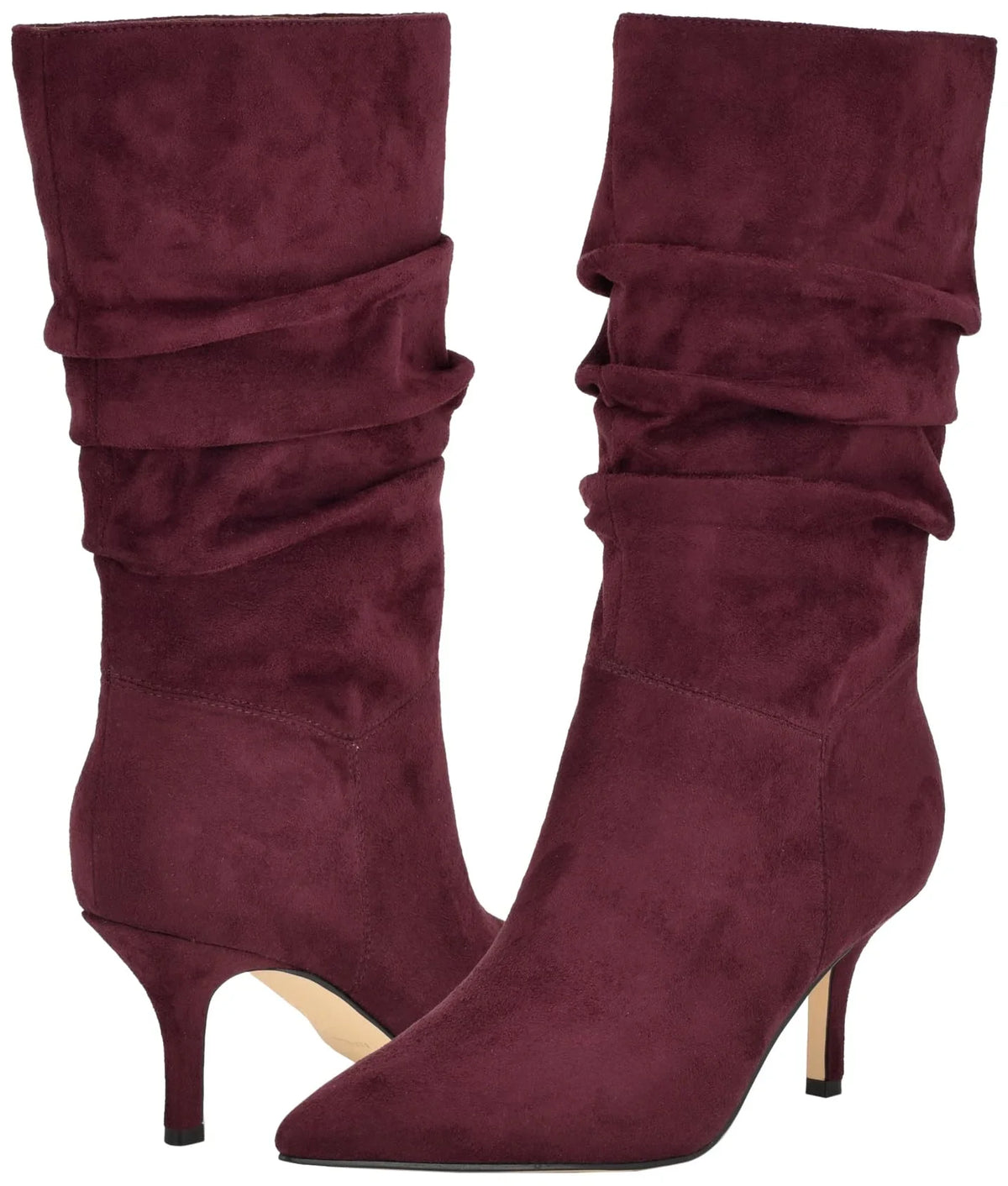 Nine West Women's Mycki Mid Calf Heeled Sizetiletto Boot 9, Wine 600