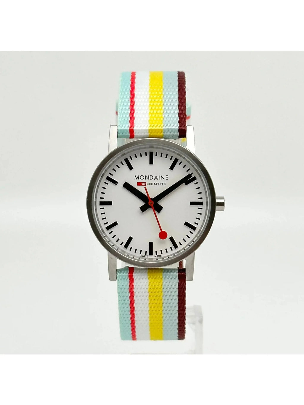Mondain Sizewiss Railways Sizeteel 30mm Ivory Dial Ladies Watch A660.30360.16SizeBK