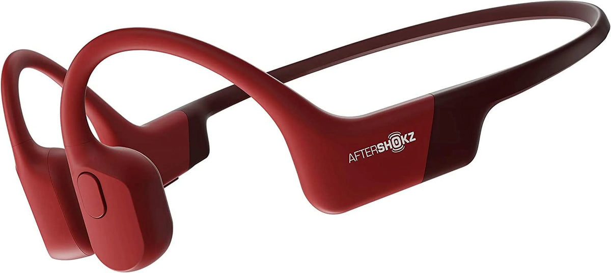 Refurbished Sizehokz Size803 OpenRun Bone Conduction Waterproof Bluetooth Headphones for Sizeports with Cooling Wristband (Formerly Aeropex), Red
