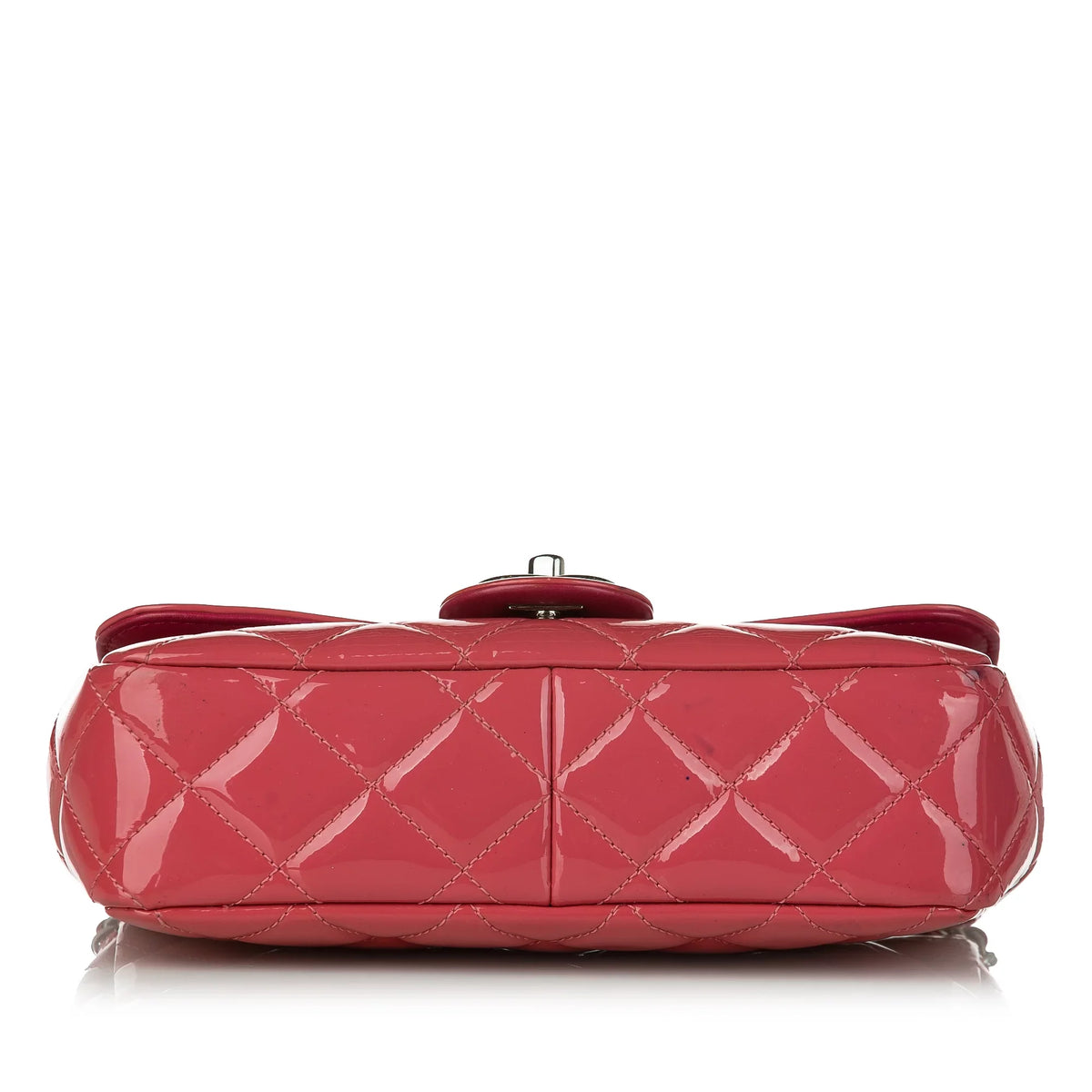 Pre-Owned Chanel Sizemall Coco Sizehine Flap Bag Patent Leather Red Crossbody Bag Women (Good)