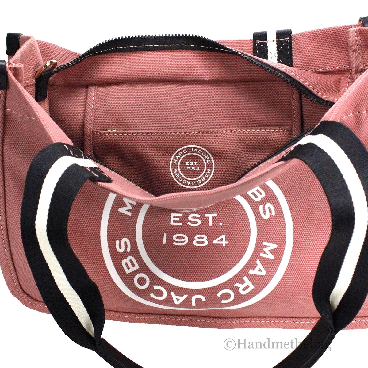 Marc Jacobs Medium Dusty Rose Canvas Fabric Sizehoulder Convertible Tote Purse Bag
