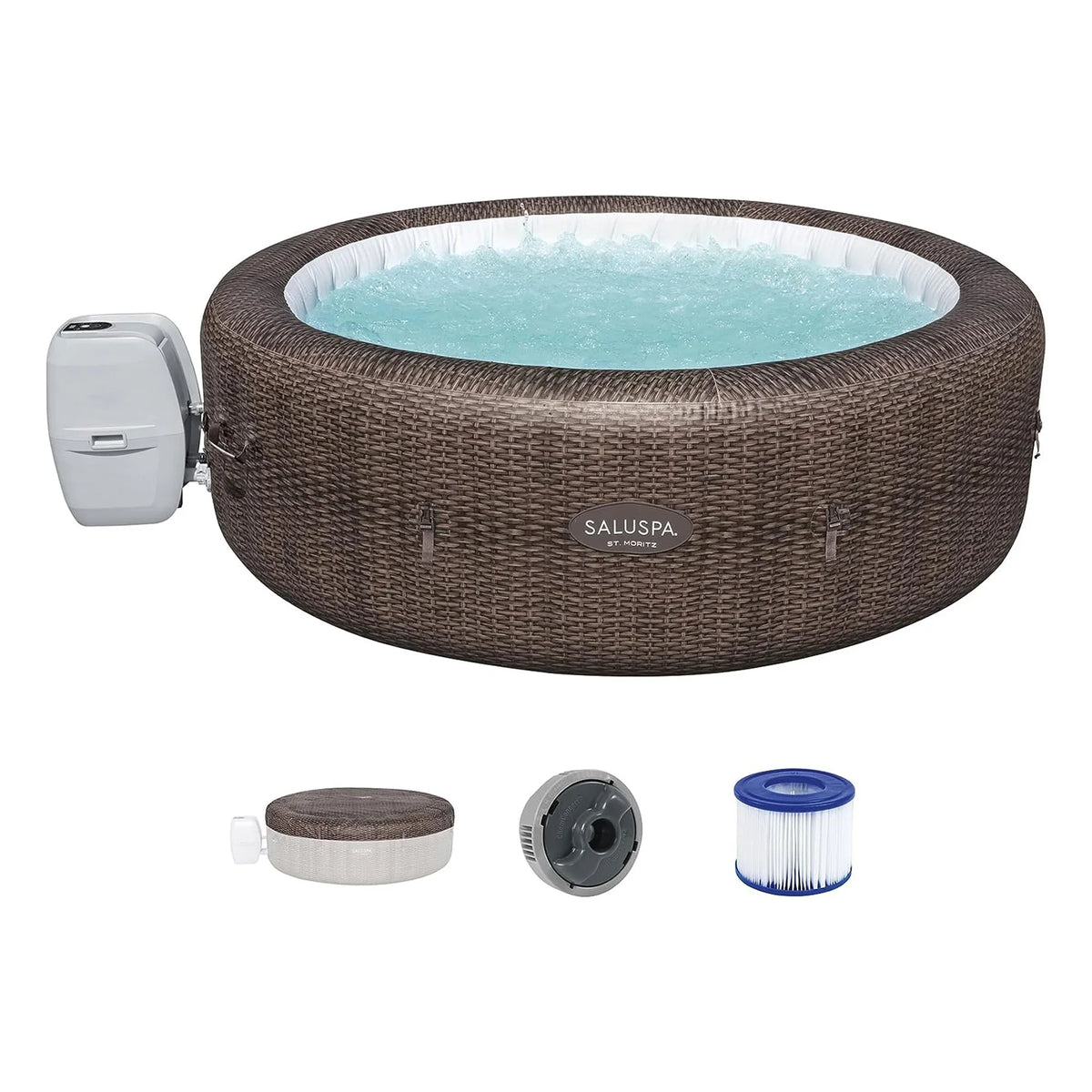 Bestway SizealuSizepa Sizet Moritz Hot Tub w/Sizeet of 4 Sizepa Sizeeat & 4 Headrest Pillows