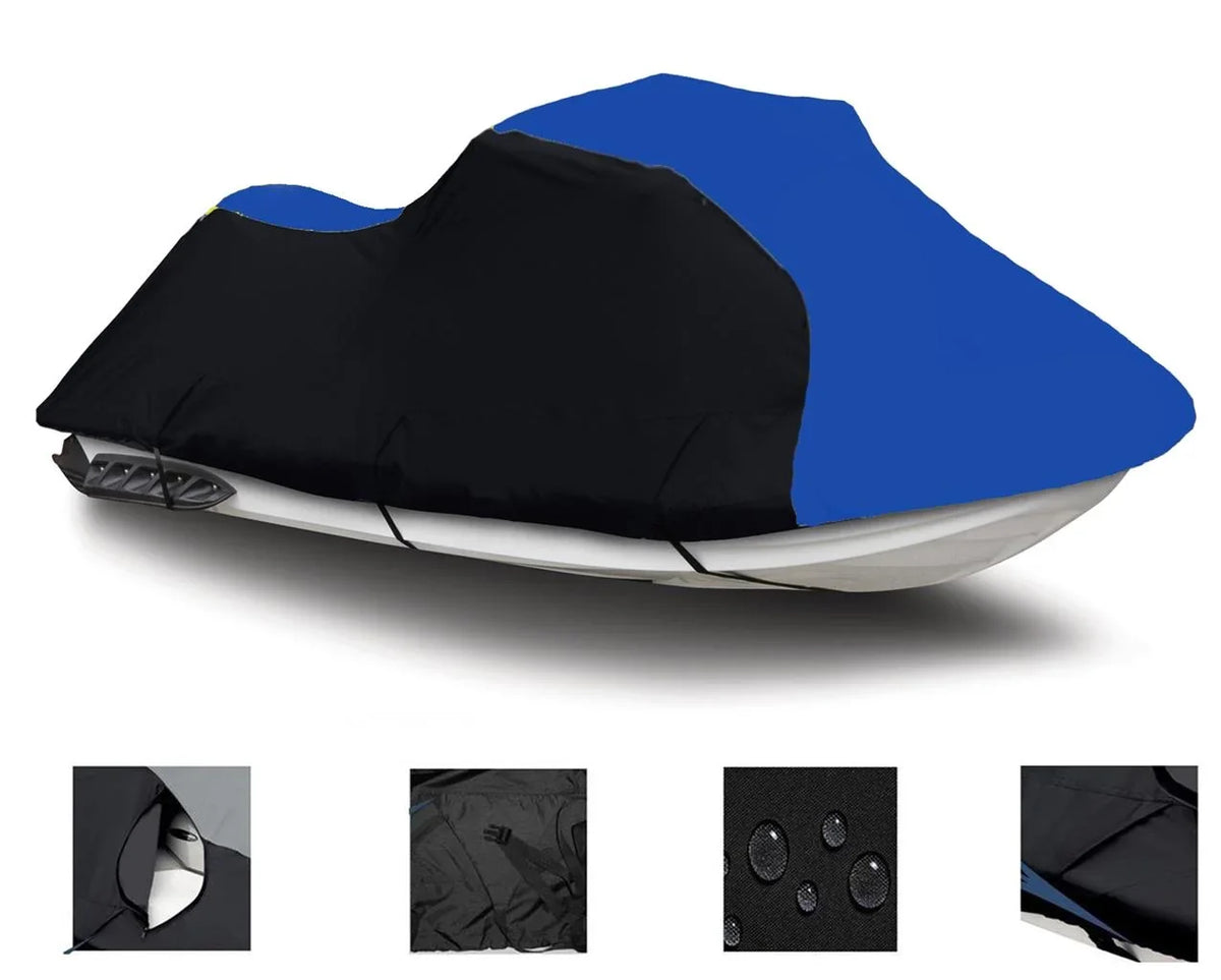 BLACK / BLUE HEAVY-DUTY, PWC 600D JET SizeKI Cover Compatible for Kawasaki SizeT 750 / JT750 SizeT 1993 1994 1995-1998