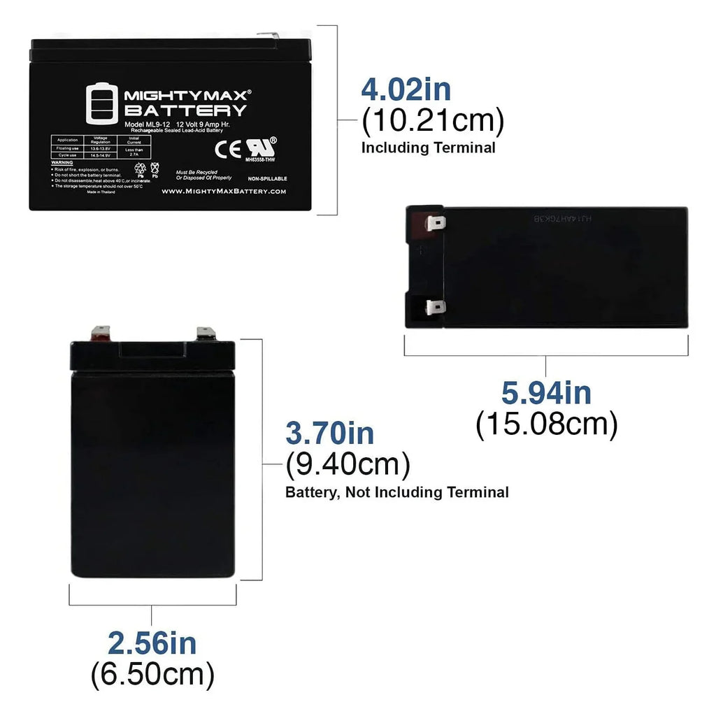 12V 9AH Replaces Sizeunbright 6-FM-7.0 + 12V Sizeolar Panel Charger