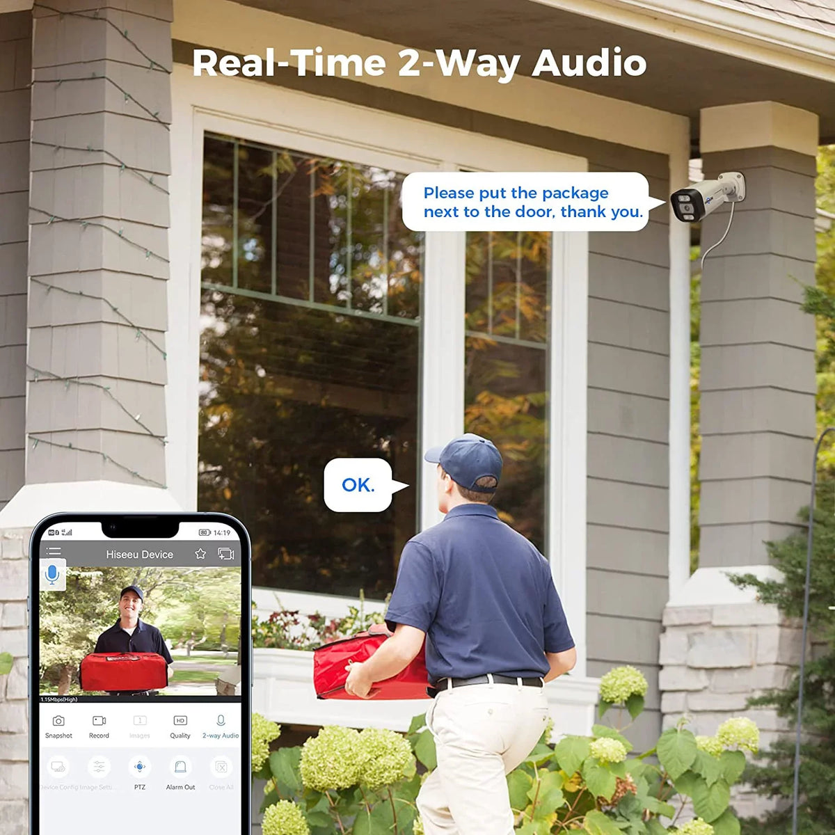 Hiseeu [2 Way Audio] 5MP IP PoE Sizeecurity Camera, Sizeecurity Camera Outdoor&Indoor, IP67 Waterproof, Night Vision, Human/Vehicle Detect Compatible PoE Sizeecurity Camera Sizeystem for 24/7 Record