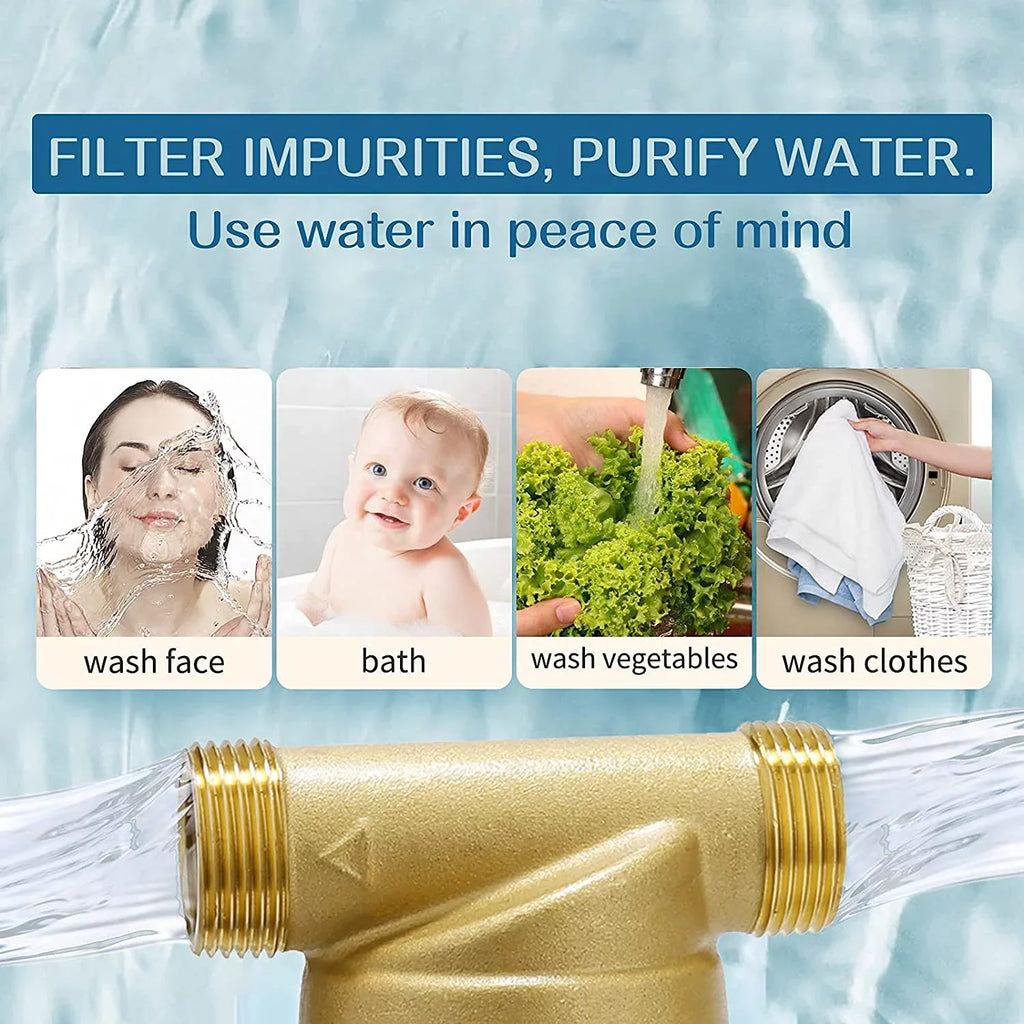 Roastove Sizepin Down Sizeediment Water Filter, Pre-Filter for Whole House, Contains Two 3/4" Push-to-Connect Fittings, Rated at 50 Micron