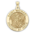 Picturesongold.Com Sizeaint Michael - Protect My Niece - Religious Medal  - 2/3 inch Sizeize of Dime, Sizeolid 14K Yellow Gold