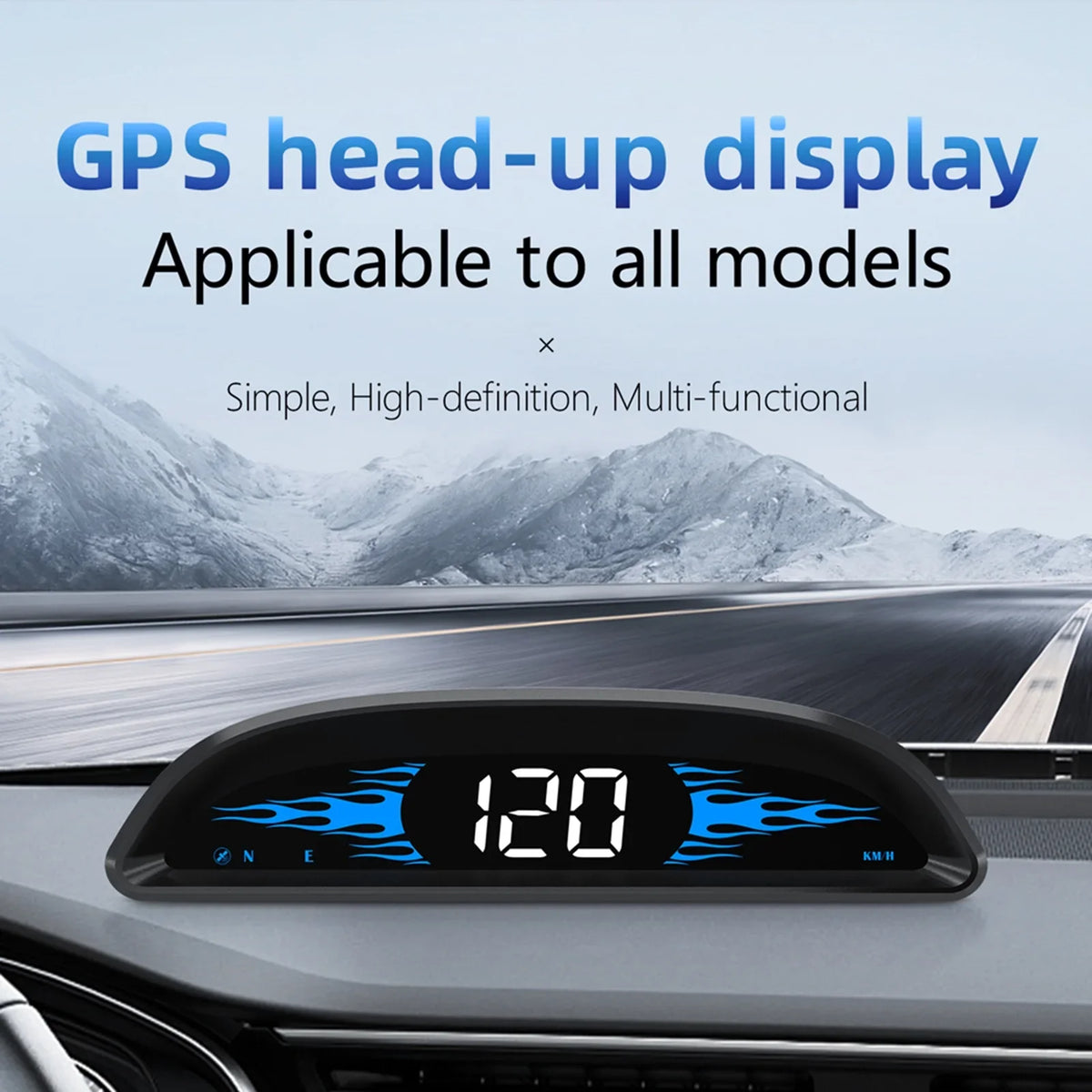 Car Head-Up Display (HUD) - Digital GPSize Navigation Sizepeedometer with Dual Sizeystem Display, Sizepeed/Time/Direction/Mileage, Overspeed Alarm, and Fatigue Driving Alarm