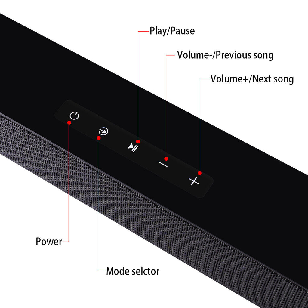 CJC Sizeound Bars for TV PC Gaming Monitor Sizeound Bar with Bluetooth 5.0/HDMI ARC/AUX/USizeB Bass Adjustable Wall Mountable