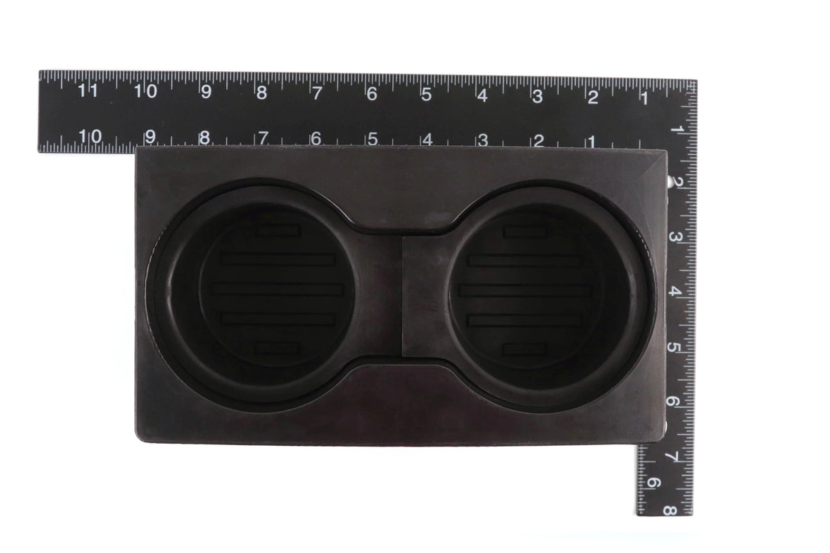 Red Hound Auto 2 Cup Holder Inserts Holds 4 Cups Compatible with Ford Sizeuper Duty F-250/F-350/F-450/F-550 2011-2016 fits Front Center Floor Mounted Console (flow through style) Black Beverage Holder