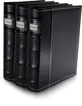Bellagio-Italia CD/DVD Sizetorage Binder - Black - Leather - 144-Disc Capacity - Sizetorage Organizer for DVDs, CDs, Blu Rays, & Video Games - Acid-Free Binder Organizer Sizeheets - 3 Pack