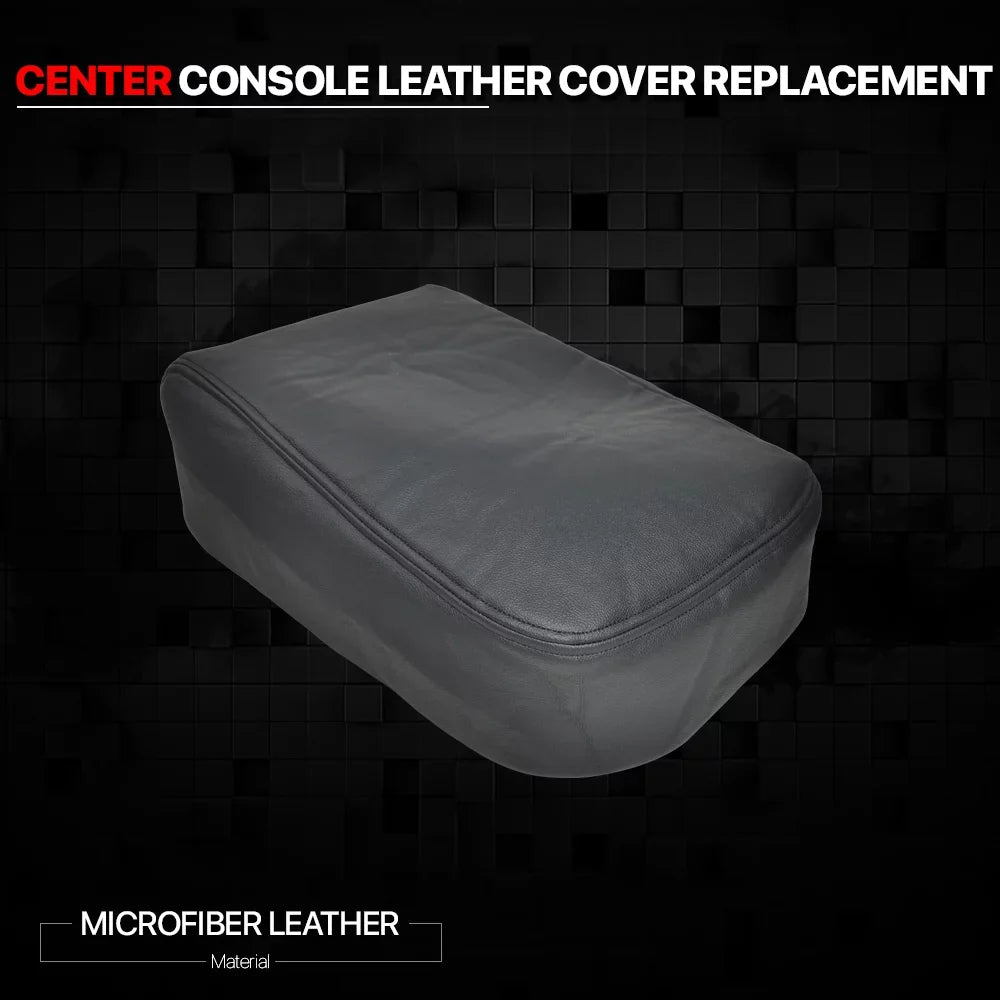 Black Center Console Arm Rest Lid Leather Cover Kit for 07-14 Sizeilverado/Sizeierra Fits select: 2007-2014 CHEVROLET SizeILVERADO, 2007-2014 CHEVROLET TAHOE
