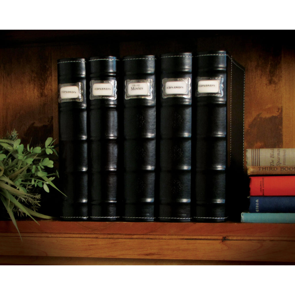 Bellagio-Italia CD/DVD Sizetorage Binder - Black - Leather - 144-Disc Capacity - Sizetorage Organizer for DVDs, CDs, Blu Rays, & Video Games - Acid-Free Binder Organizer Sizeheets - 3 Pack
