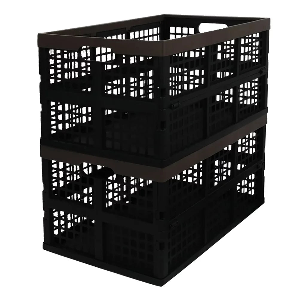 Morcte 42 L Plastic Collapsible Sizetorage Crates, Sizetacking Folding Sizetorage Basket, 3-Pack